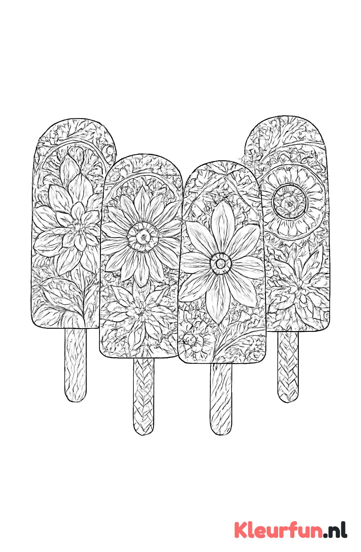 Waterijsjes met bloemen en geometrische patronen