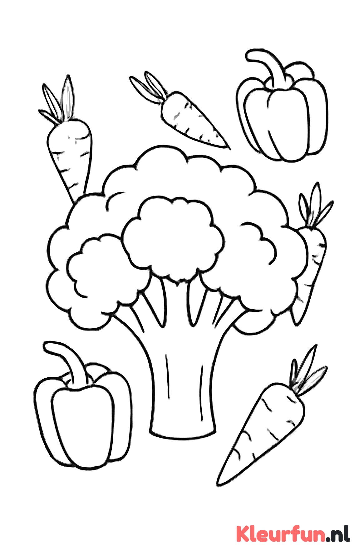 Broccoli met wortels en paprika