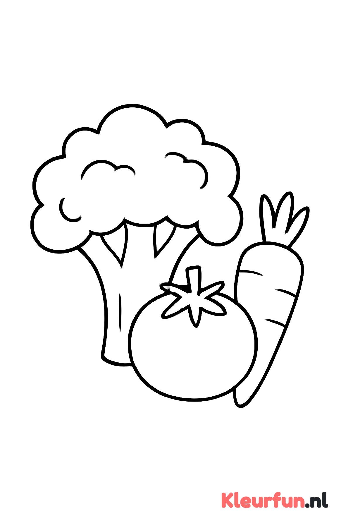 Broccoli, tomaat en wortel