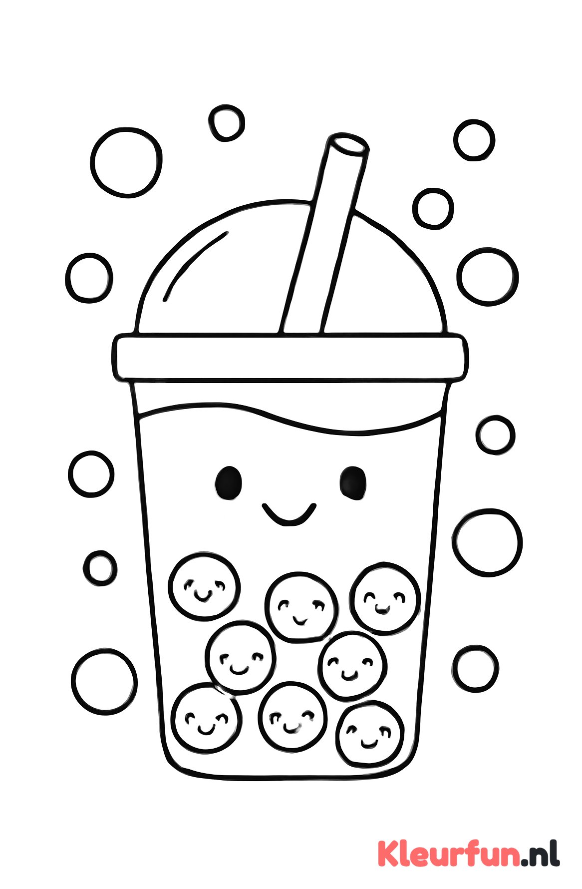 Bubble tea beker met bubbels