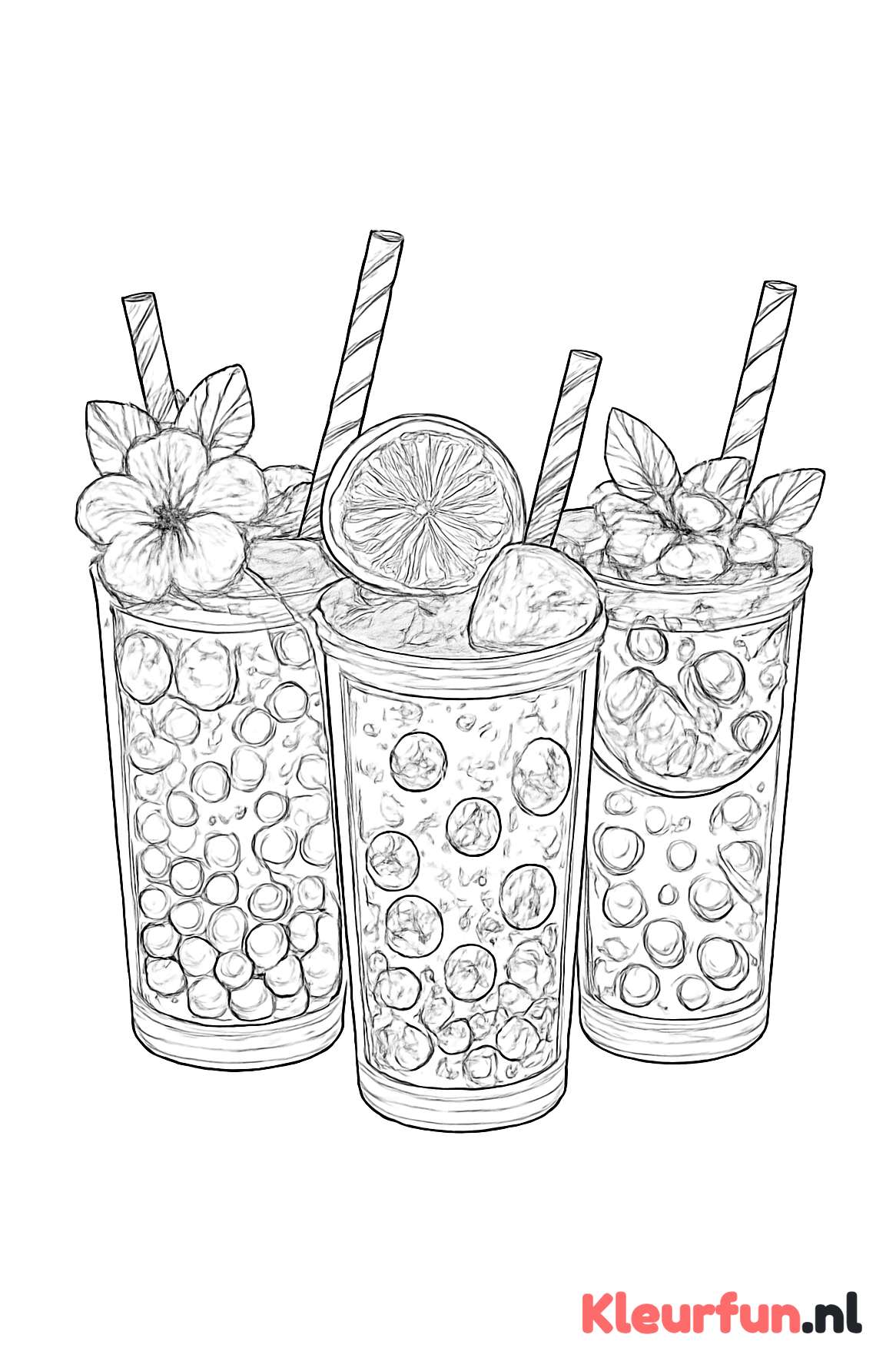 Variatie van bubble tea drinken