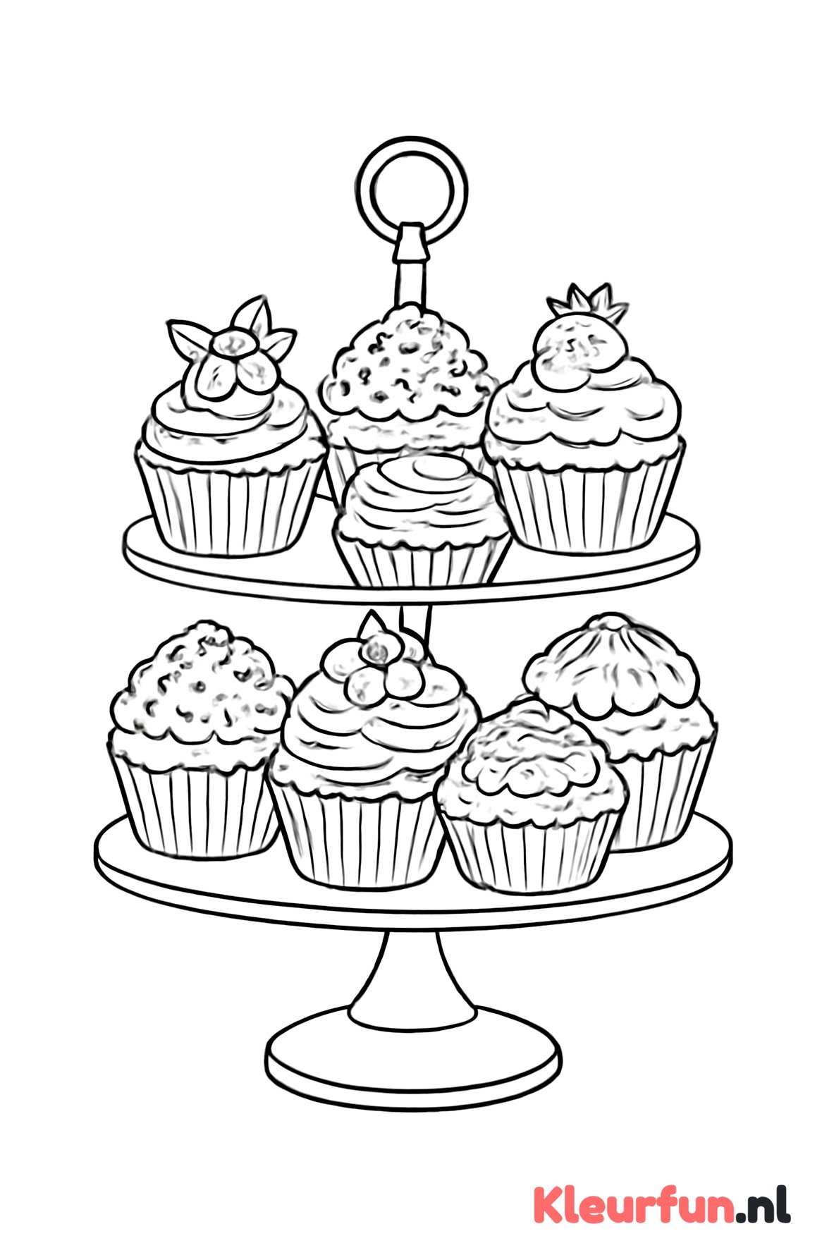 Cakejes op een etagère