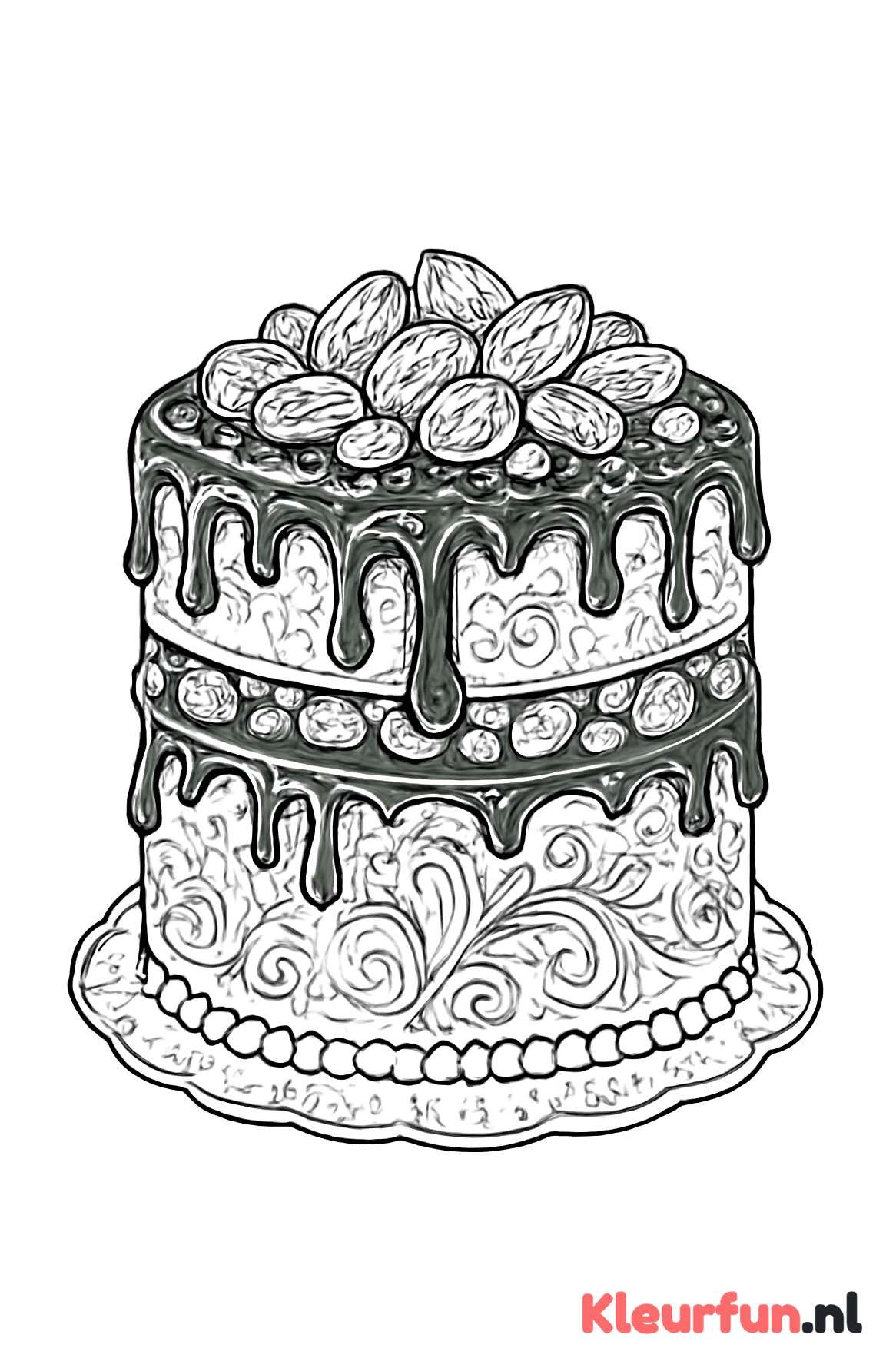 Chocoladetaart met gedetailleerde texturen