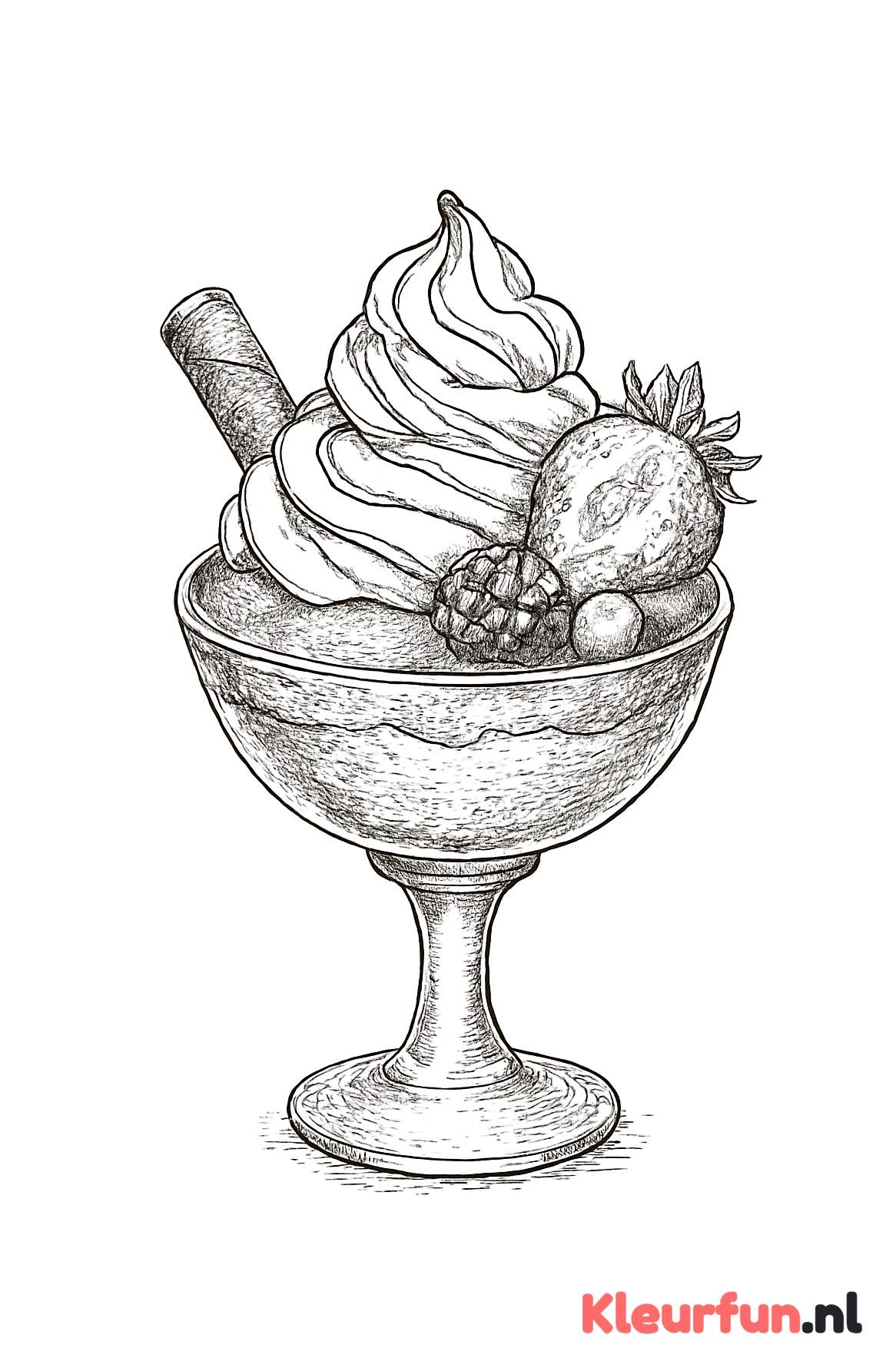 Coupe taart lijntekening