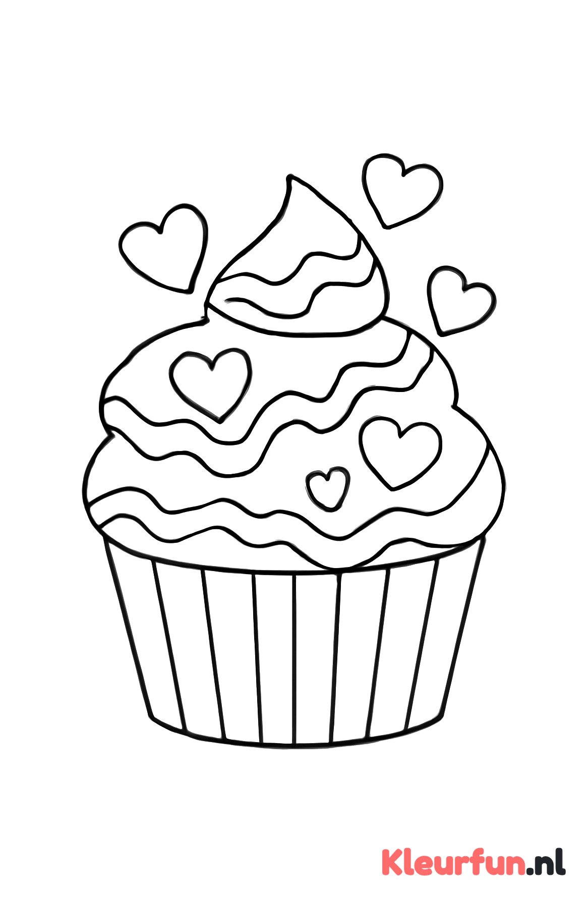 Cupcake met Hart en Zigzag