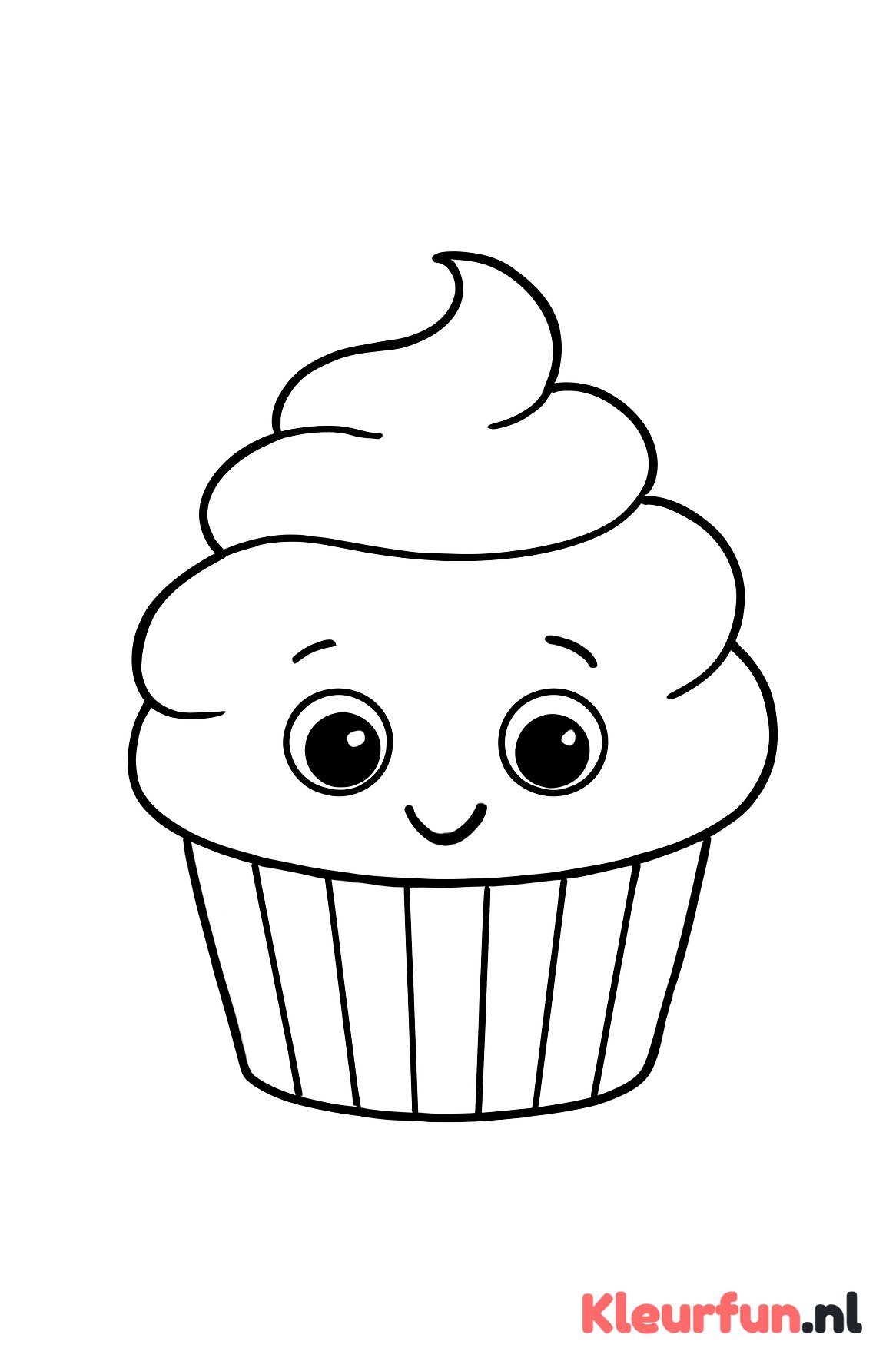 Cupcake met gezicht