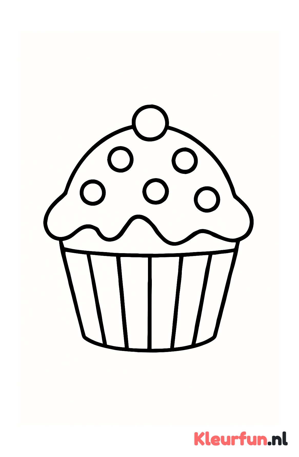 Cupcake met rondjes sprinkles