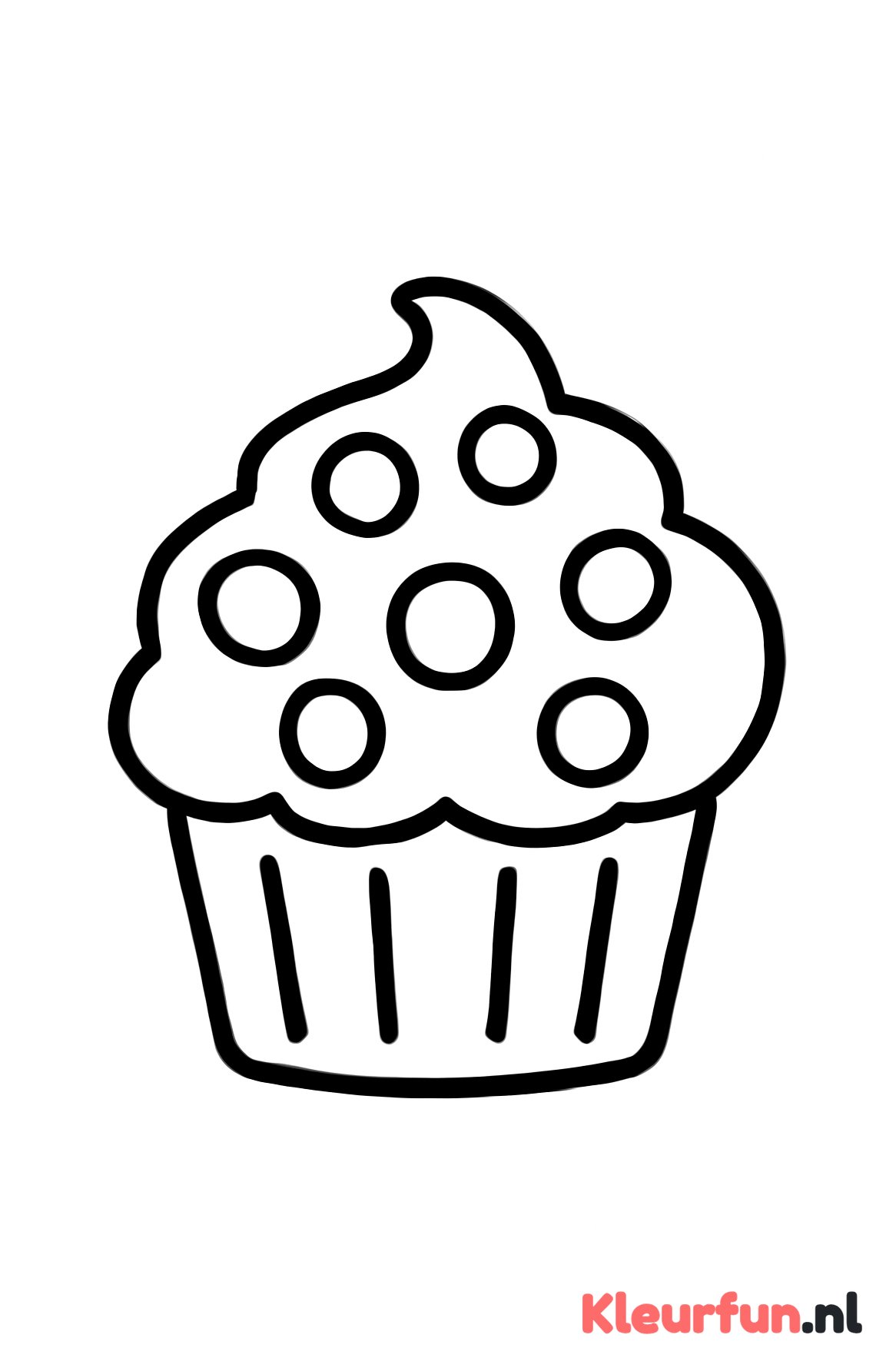 Cupcake met vrolijke stippen