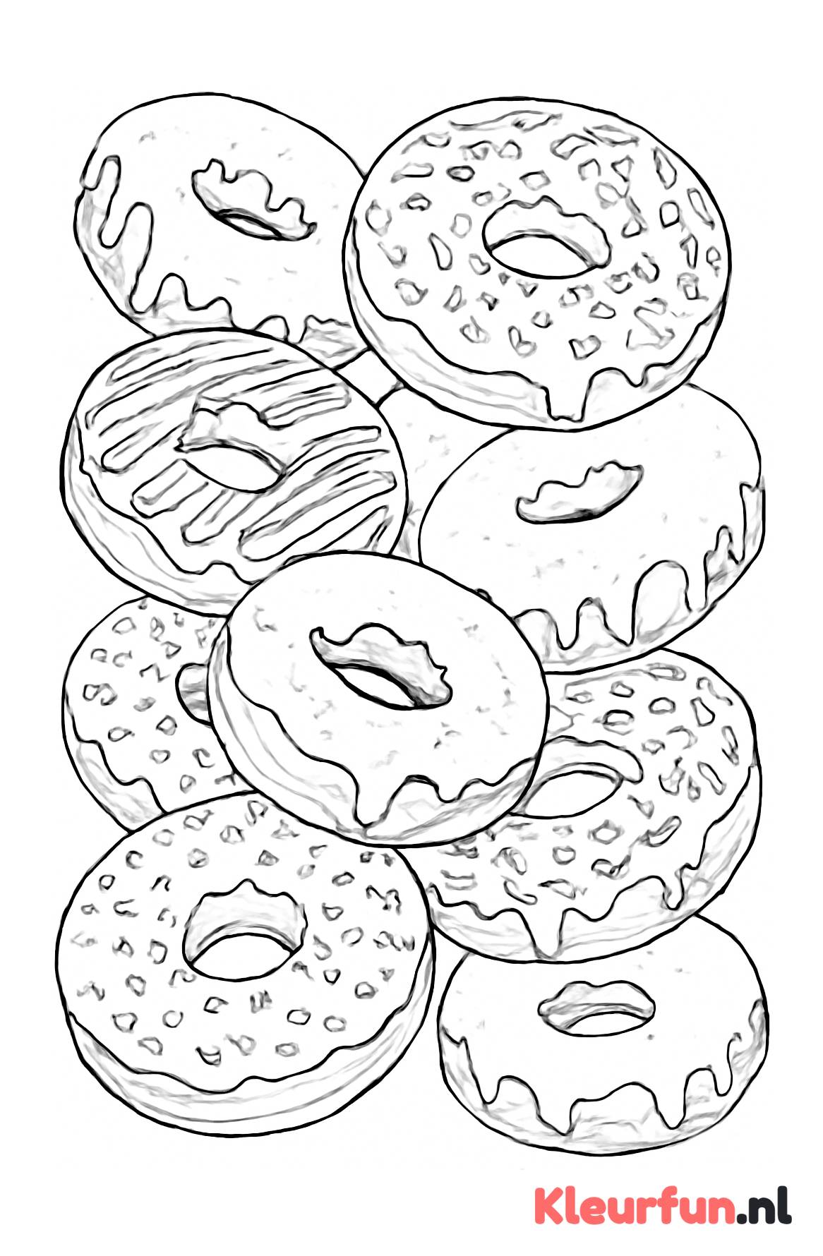 Diverse donuts met glazuur en sprinkles