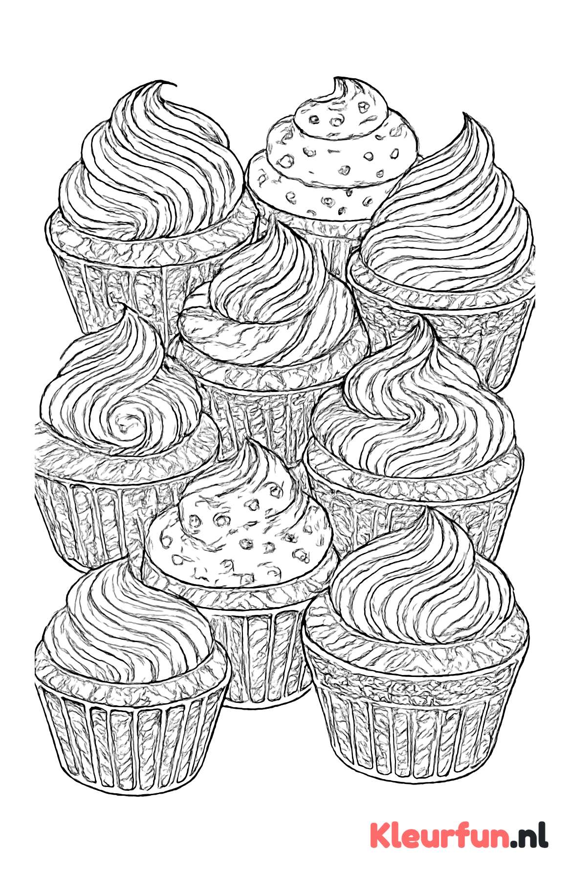 Diverse patronen op cupcakes