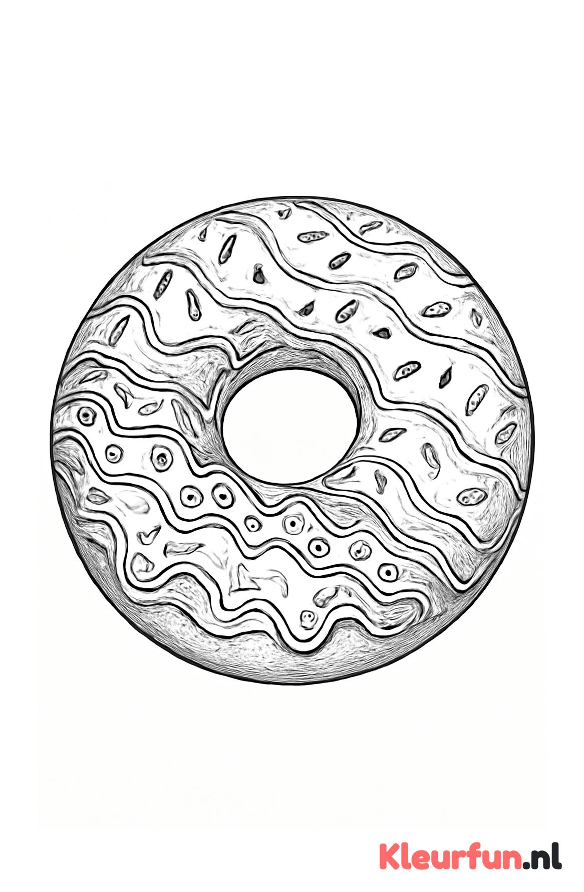 Donut met gedetailleerd glazuur en sprinkles
