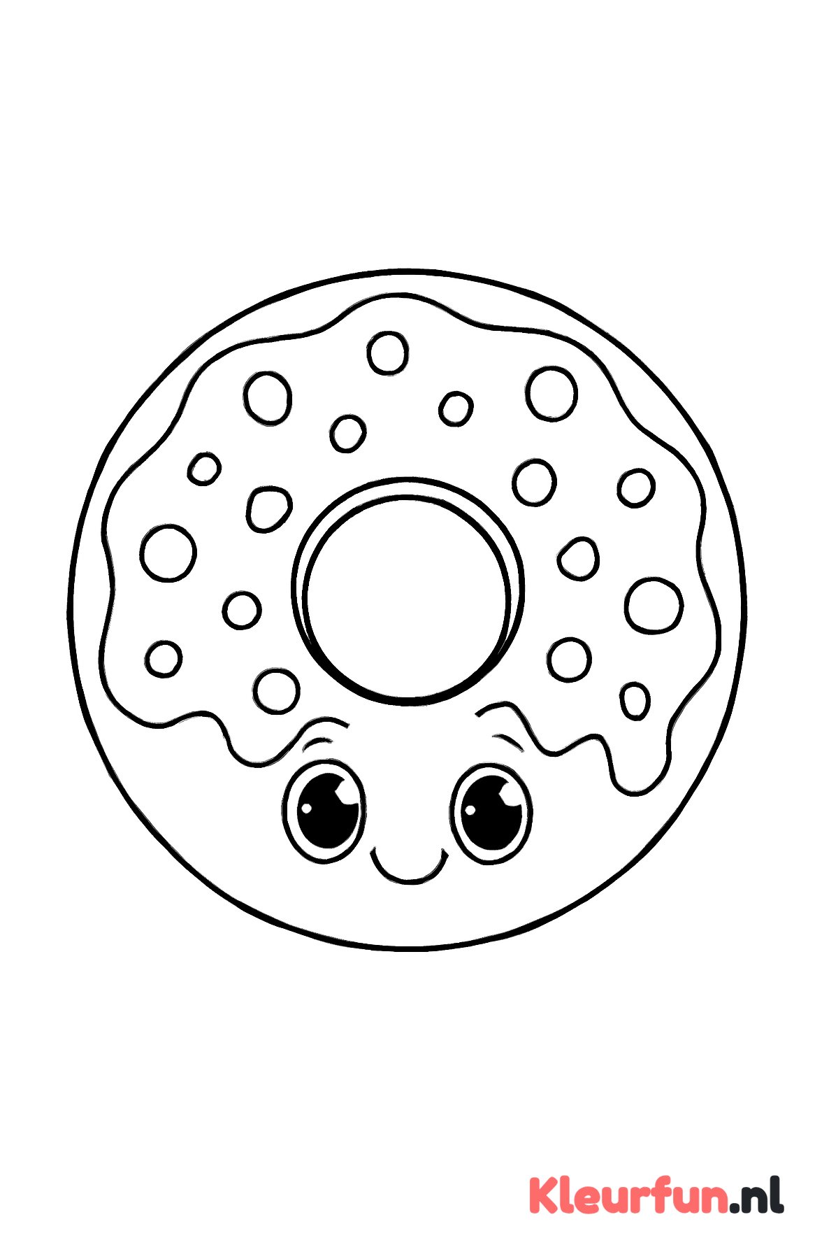Donut met gezicht en grote stippen