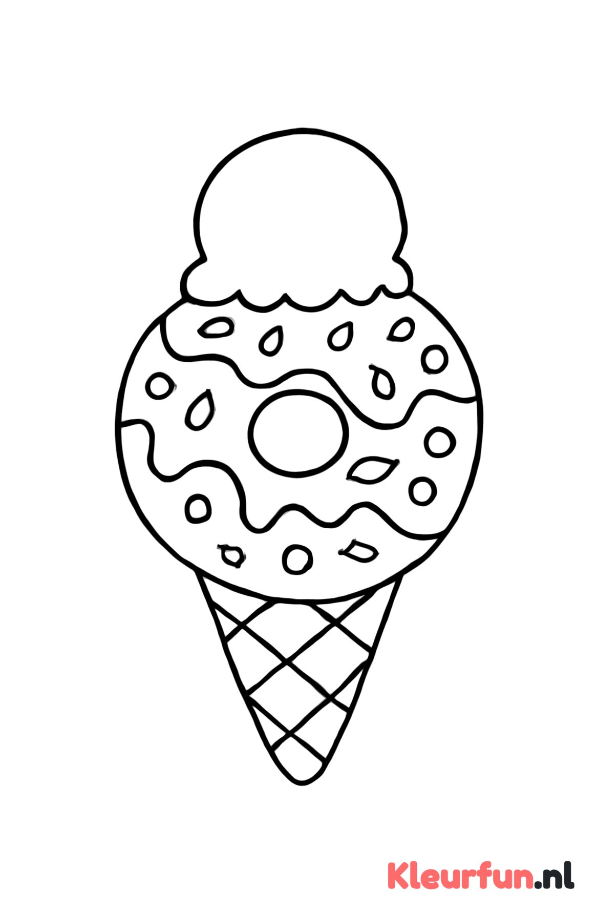 Donut als ijsje-hoorn