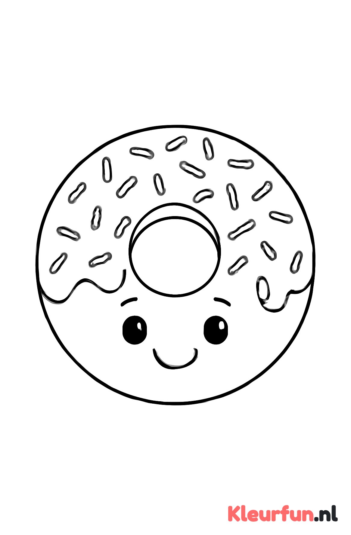 Donut met sprinkles en glimlach