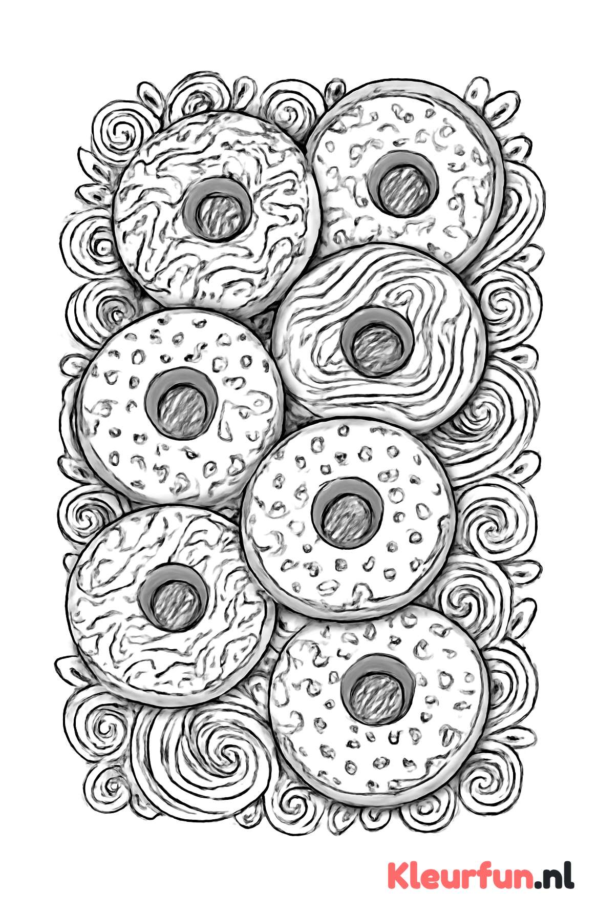 Donuts met frosting en patronen