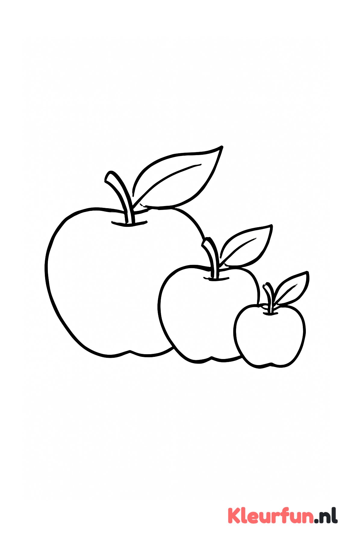 Drie appels met bladeren
