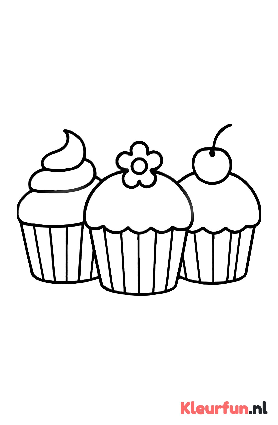Drie grote cupcakes