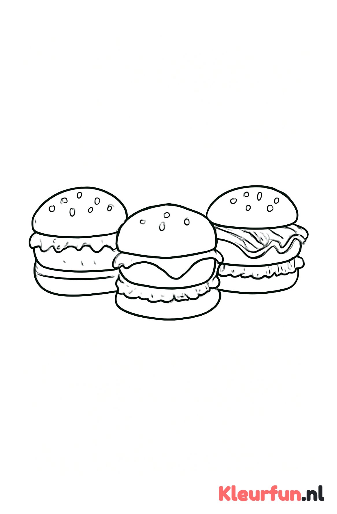 Drie hamburgers naast elkaar