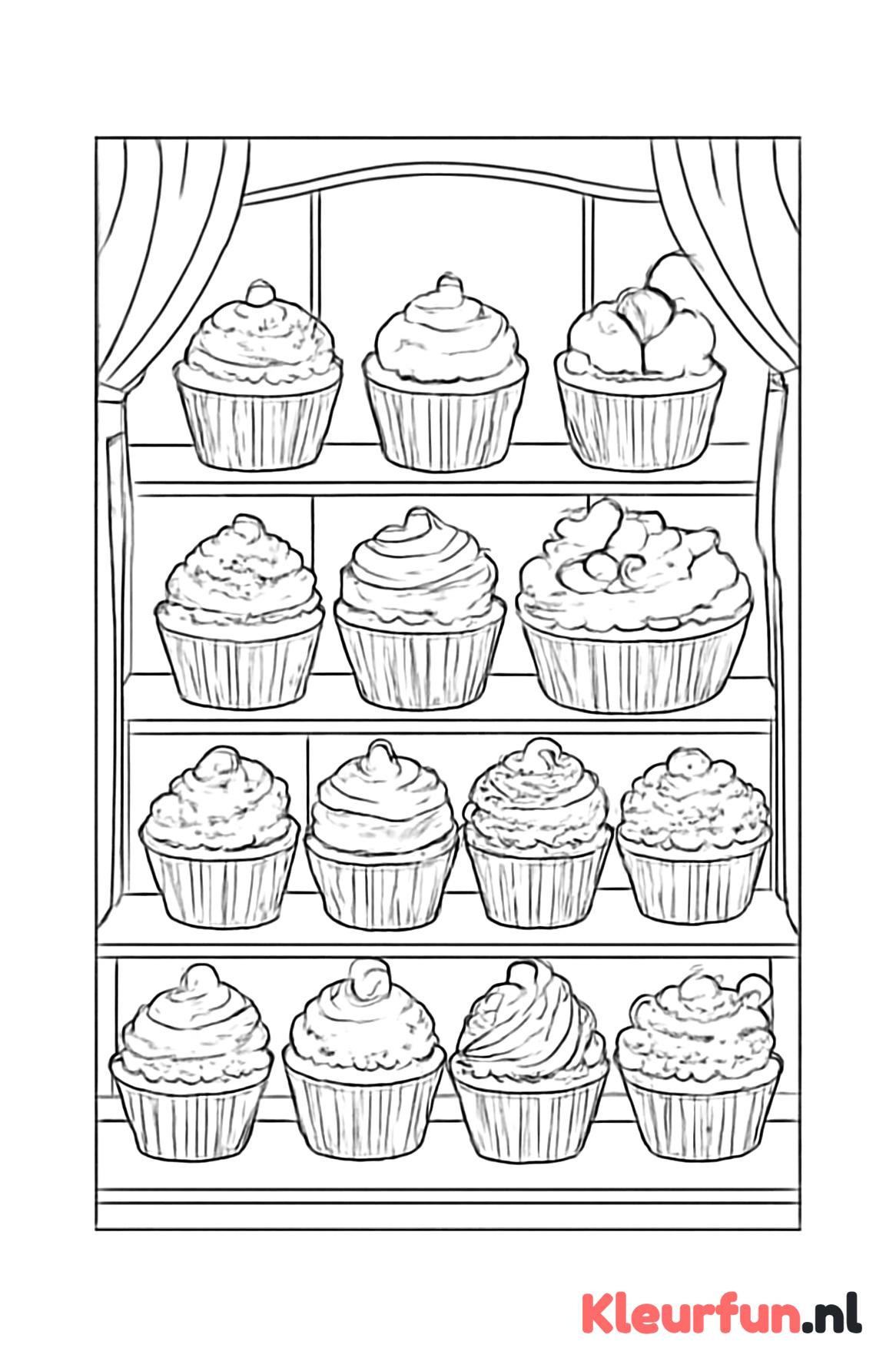 Etalage vol cupcakes
