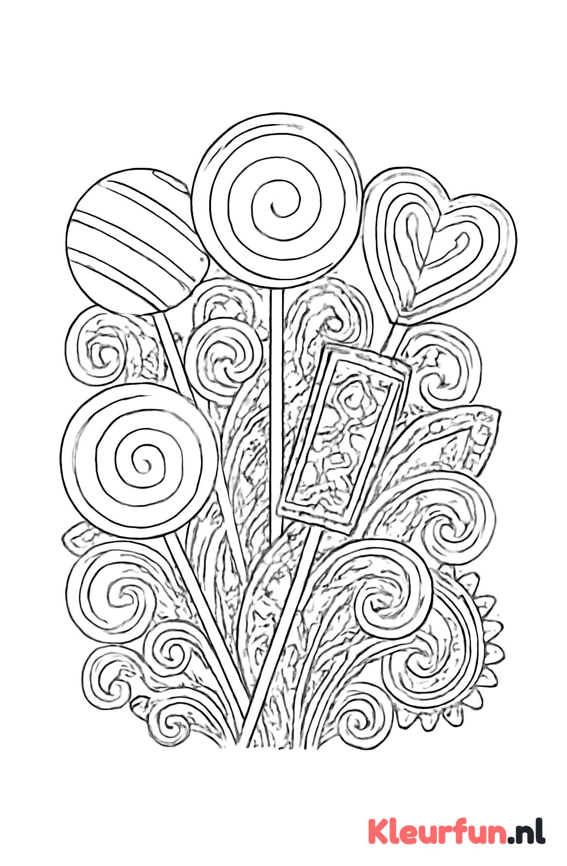 Fantasierijke lolly-compositie