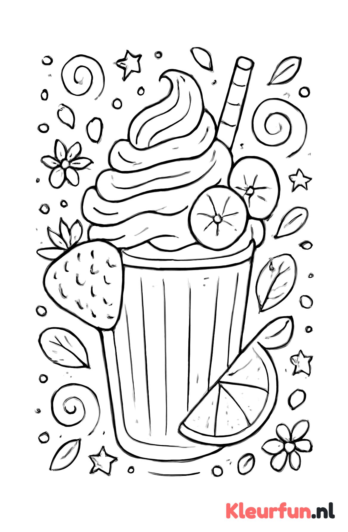 Fantasierijke milkshake met versieringen