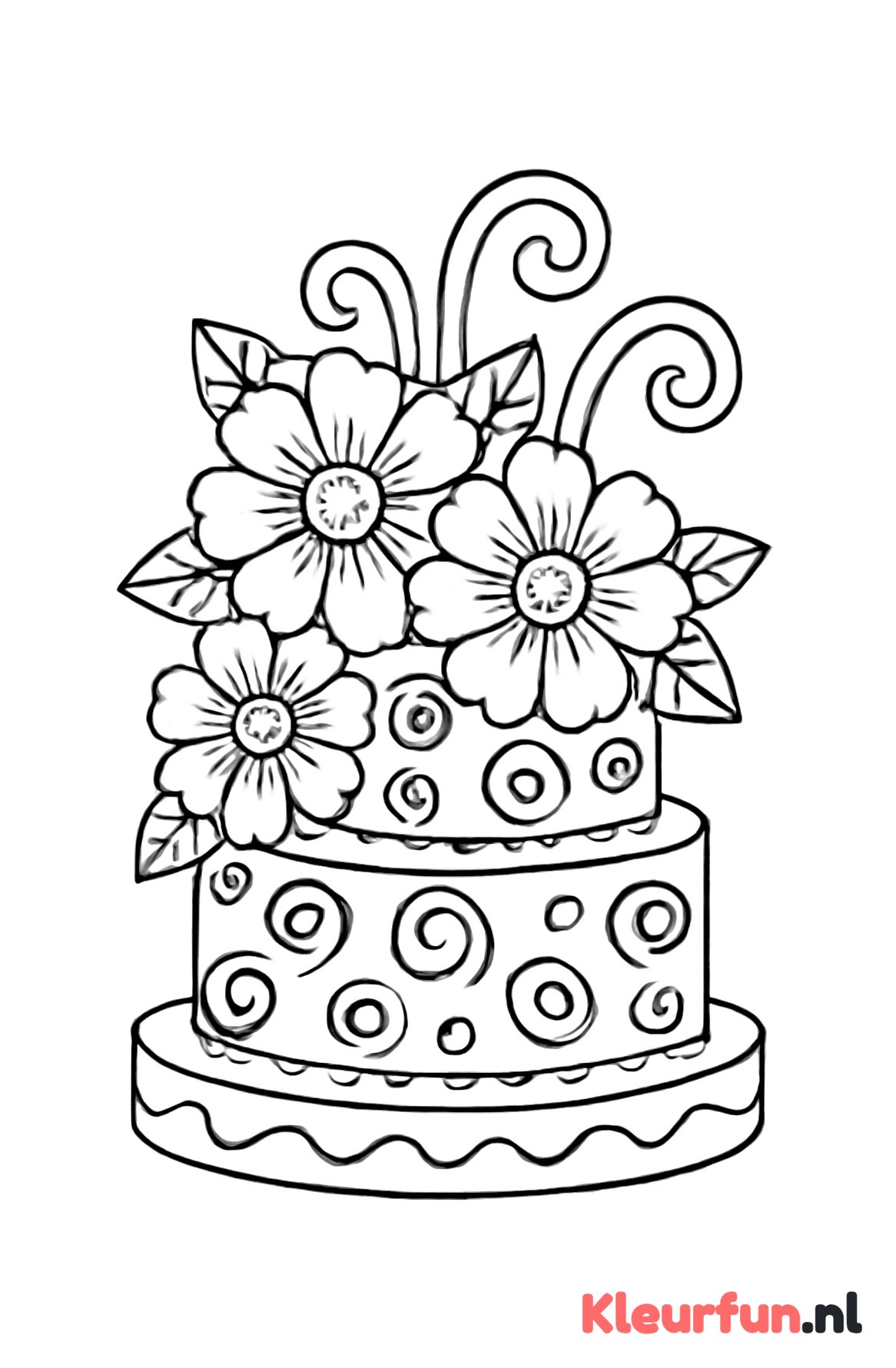 Fantasietaart met bloemen
