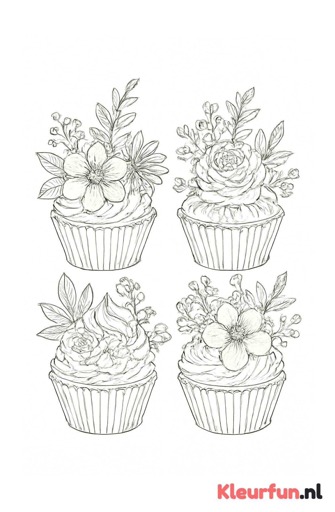 Fantasievolle botanische cupcakes