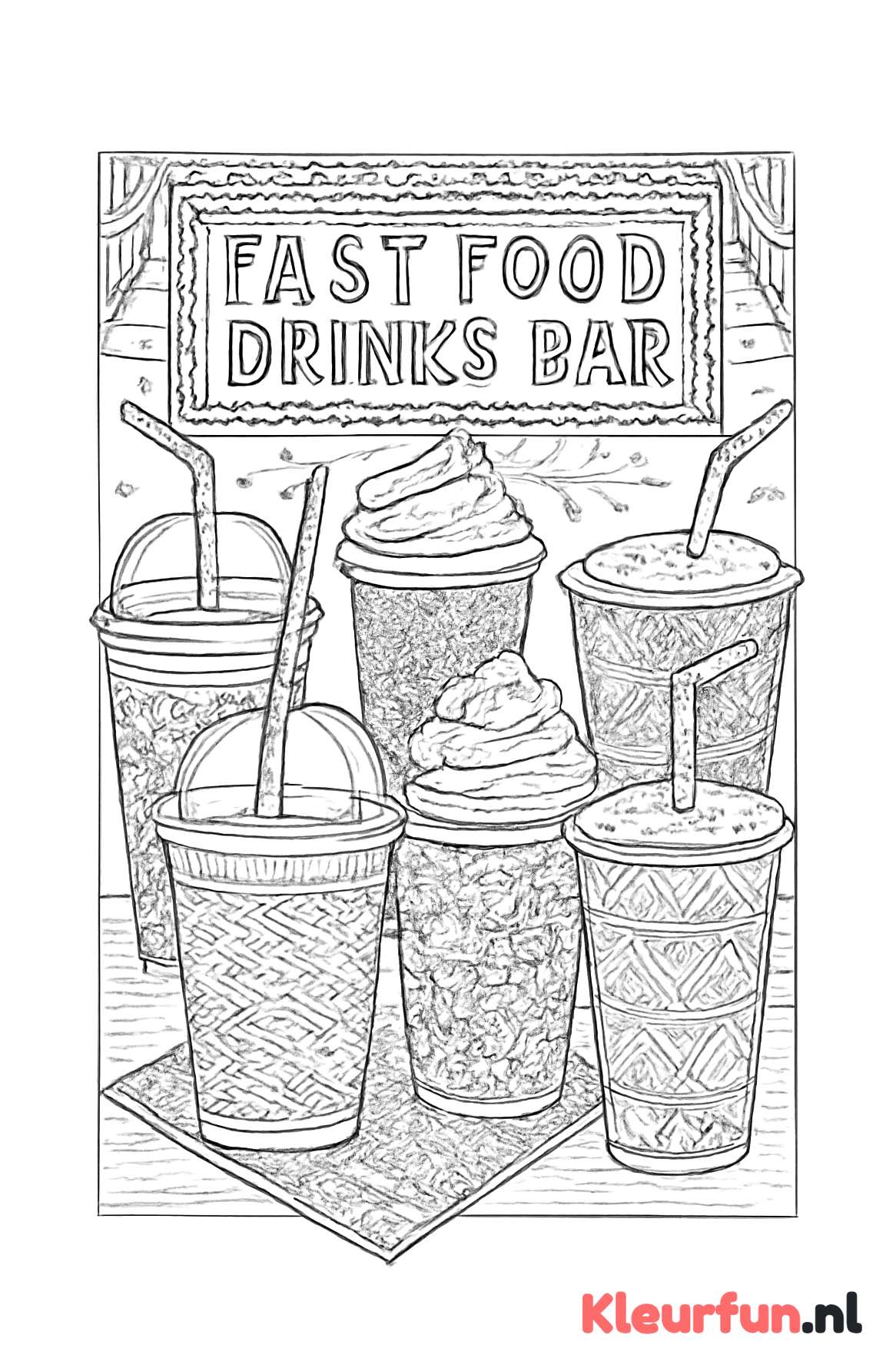 Drankjesbar in fastfoodstijl