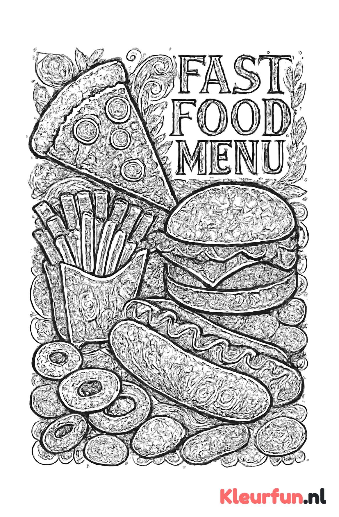 Divers fastfoodmenu