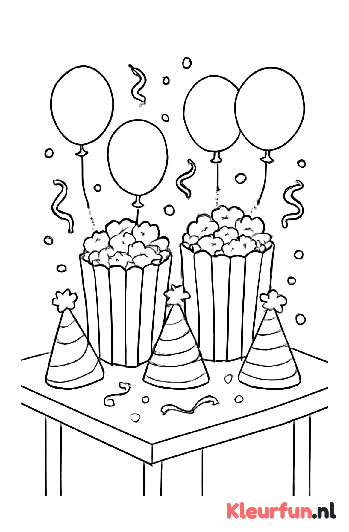 Feest met popcorn