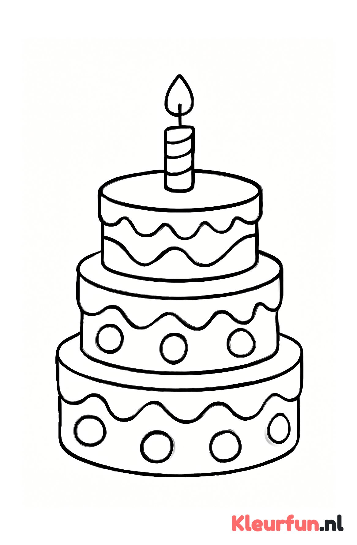 Feestelijke grote cake kleurplaat
