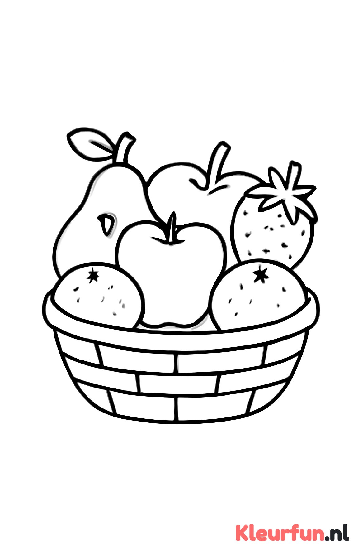 Fruitmand met fruitharten en mandarijnen