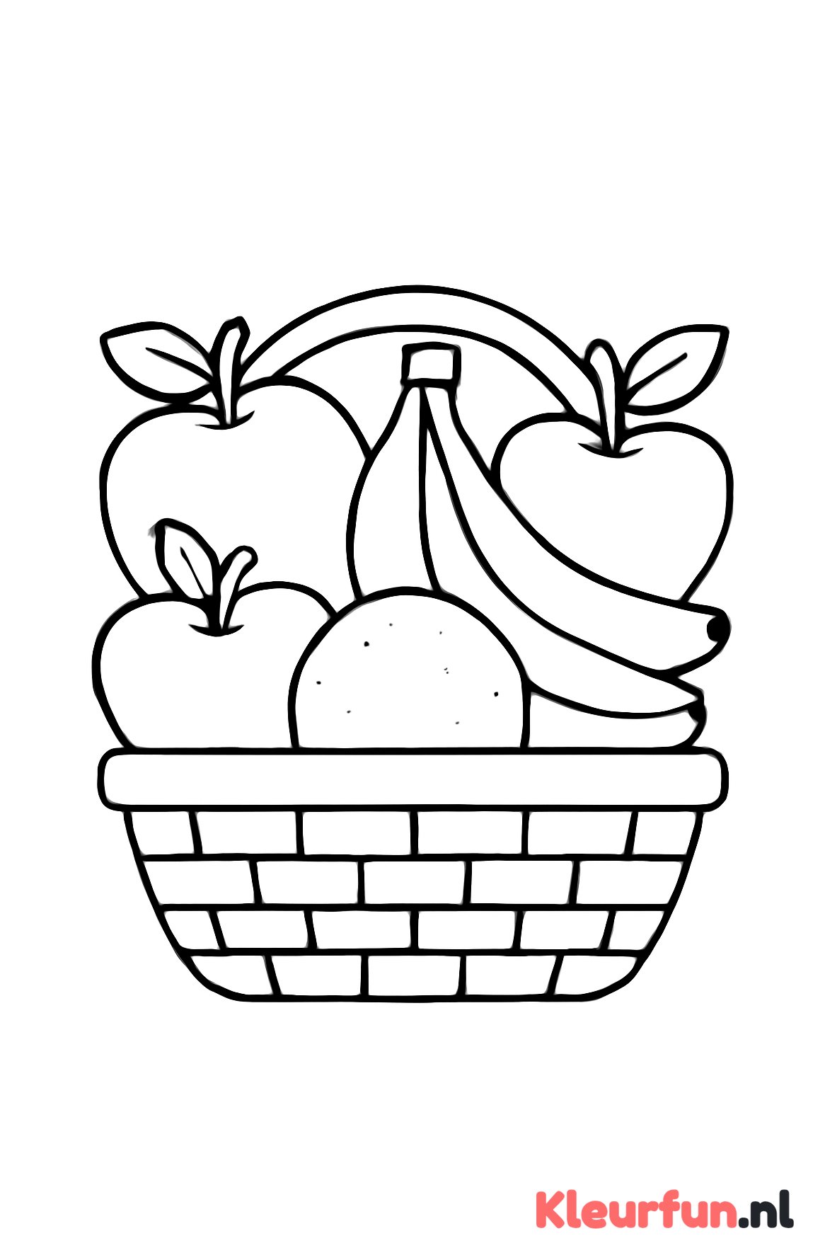 Fruitmand met grote stukken fruit