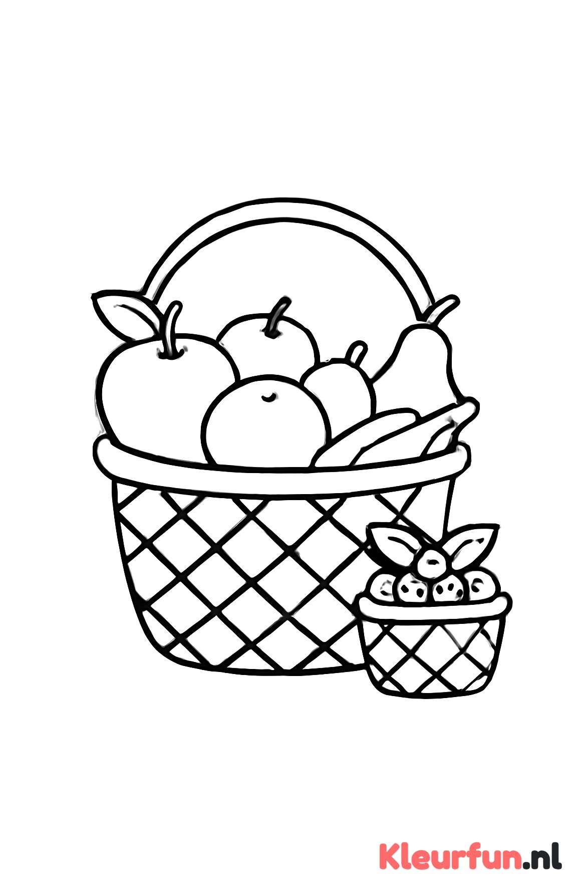 Fruitmand Met Bessen Mandje