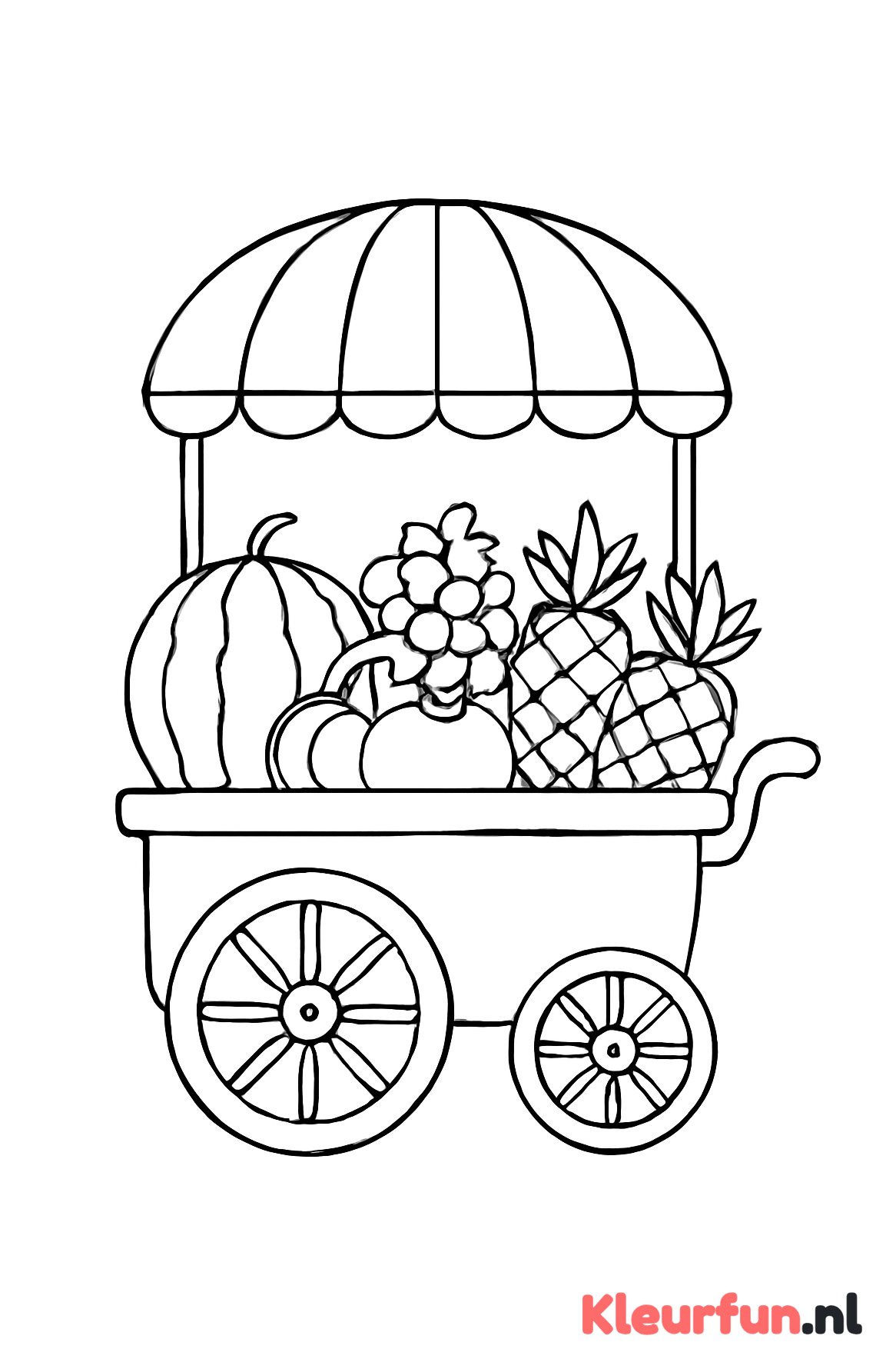 Fruitwagen vol fruit