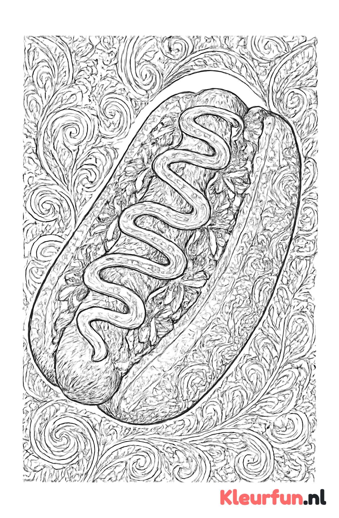 Gedetailleerde hotdog met toppings