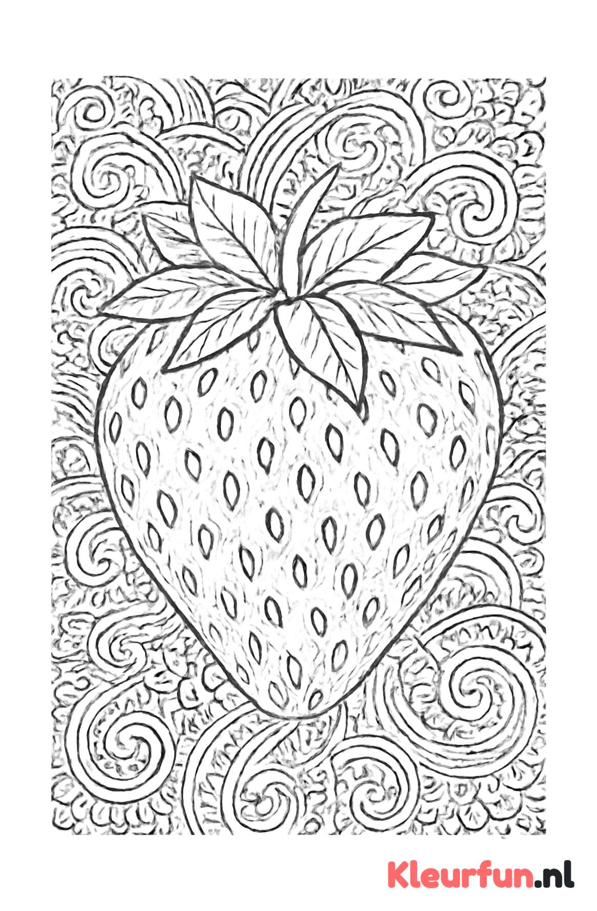 Grote aardbei met fijne details