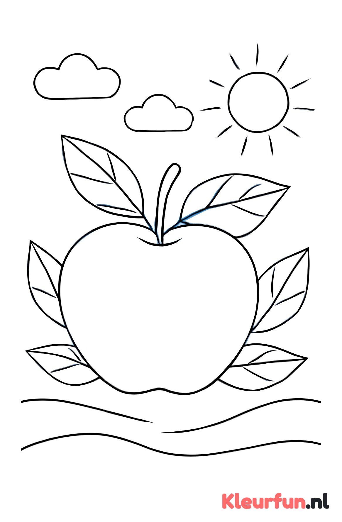 Grote appel met bladeren