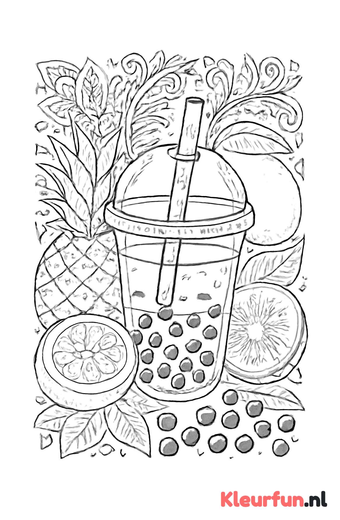 Grote bubble tea beker met fruit
