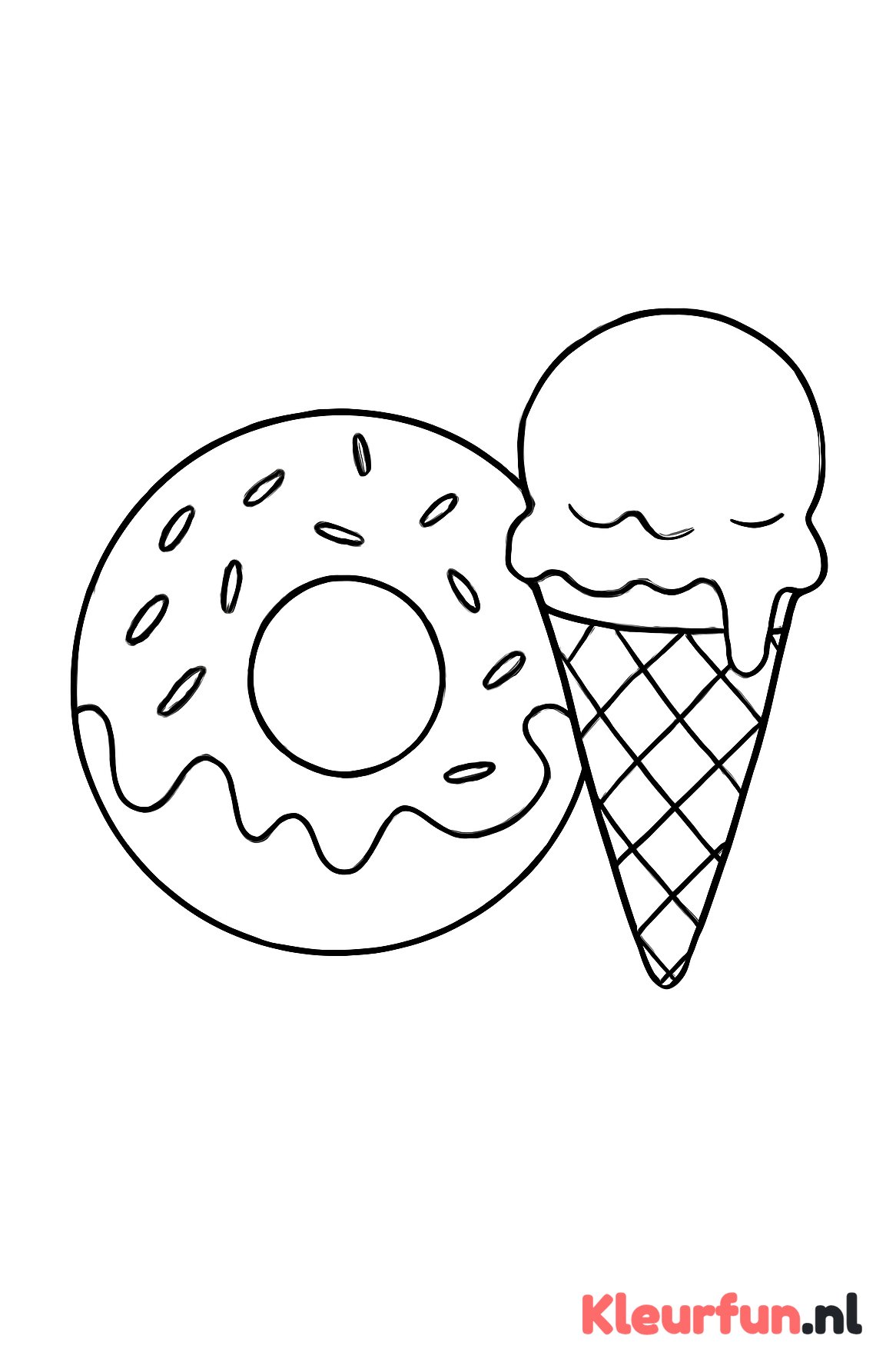 Grote donut en ijsje