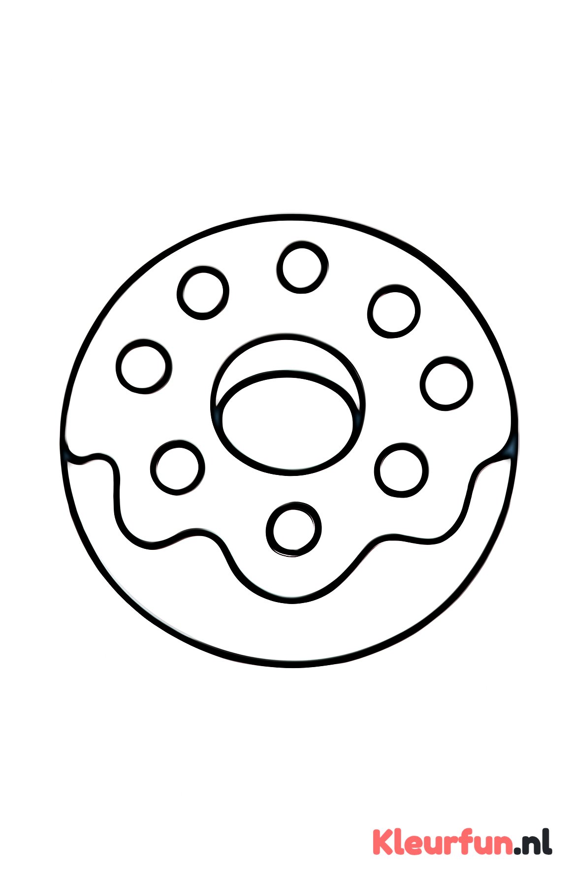 Eenvoudige grote donut met glazuur en stippen