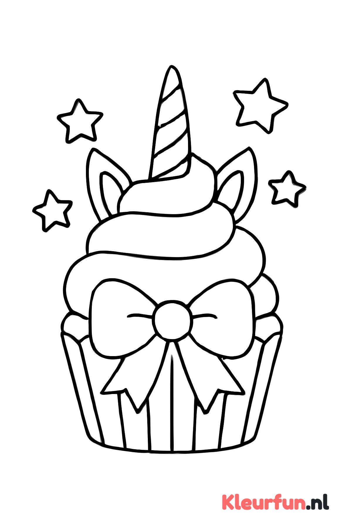 Grote eenhoorn cupcake taart