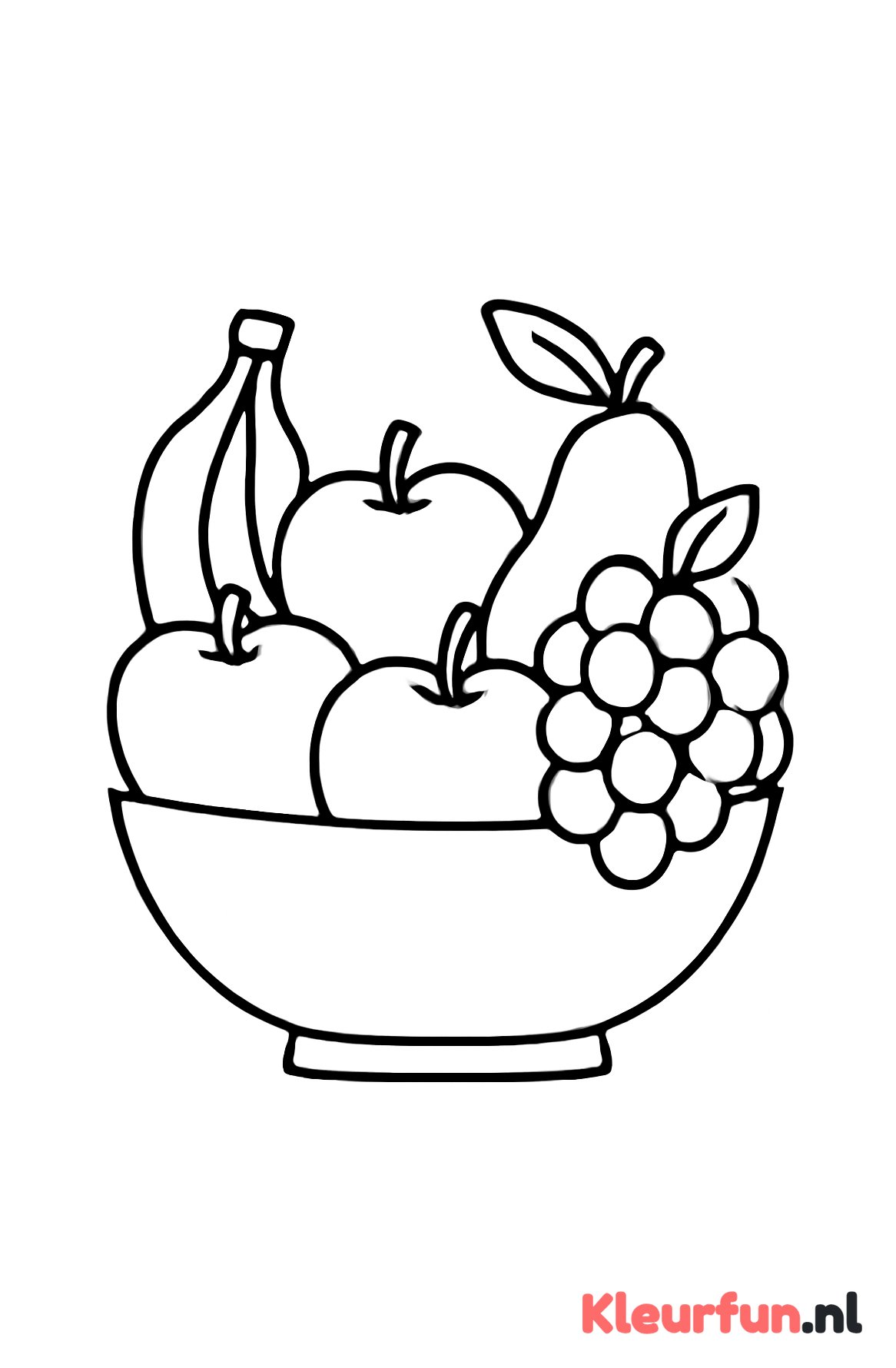 Grote fruitschaal met verschillende vruchten