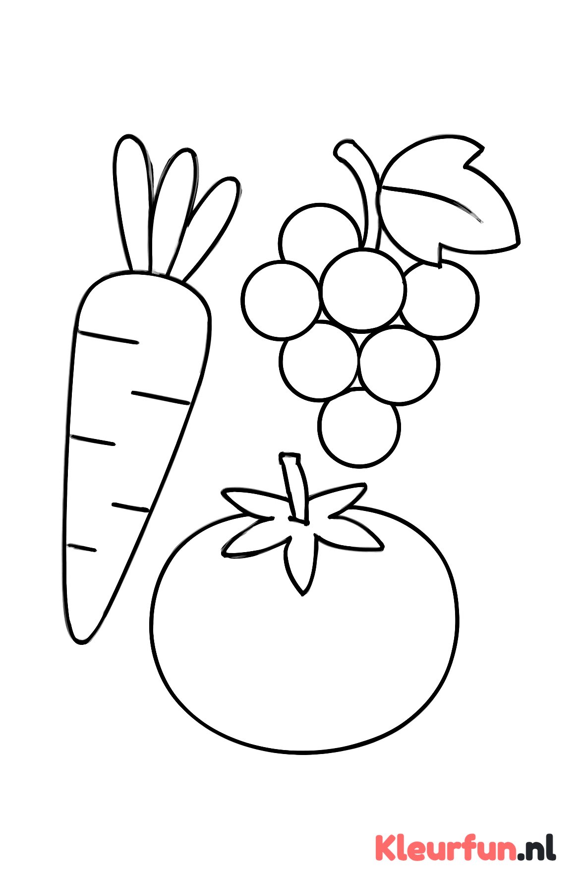 Grote groenten en fruit voor peuters