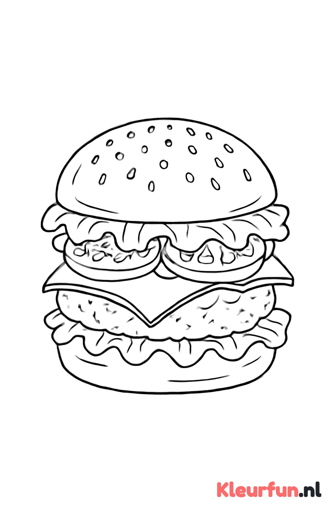 Grote hamburger met lagen