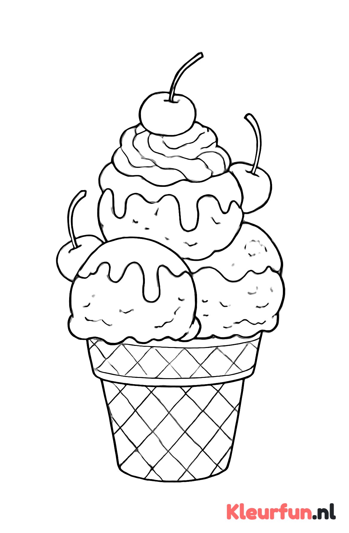 Grote ijscompositie met toppings