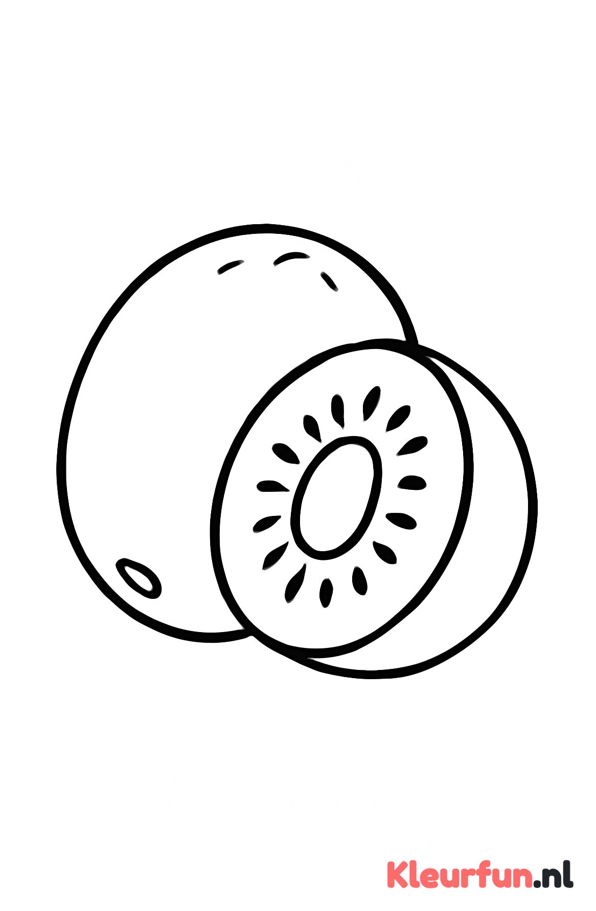 Grote simpele kiwi kleurplaat
