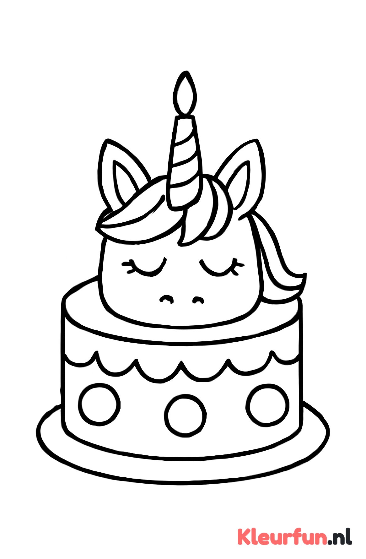 Grote unicorn taart