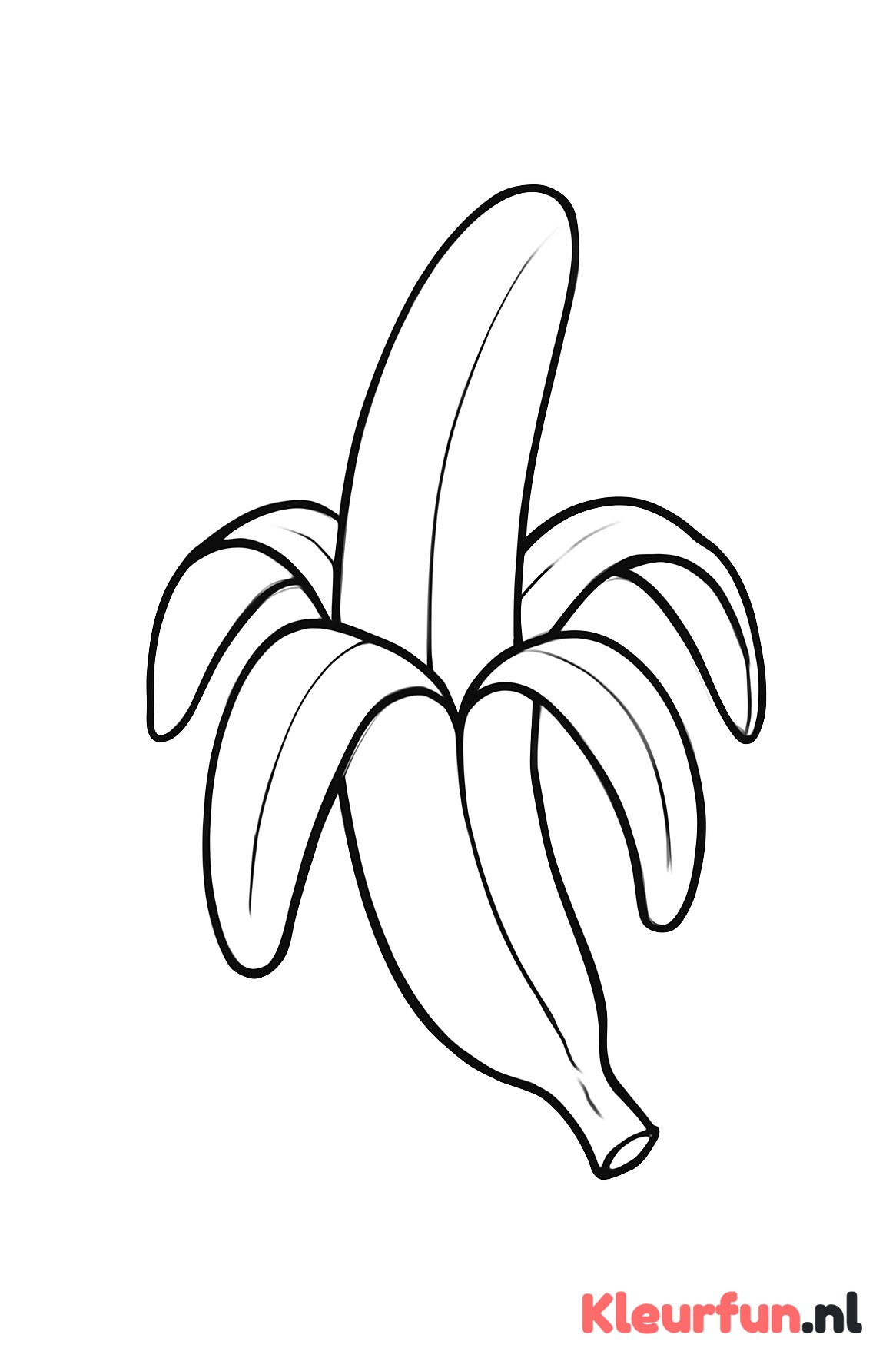 Half gepelde banaan