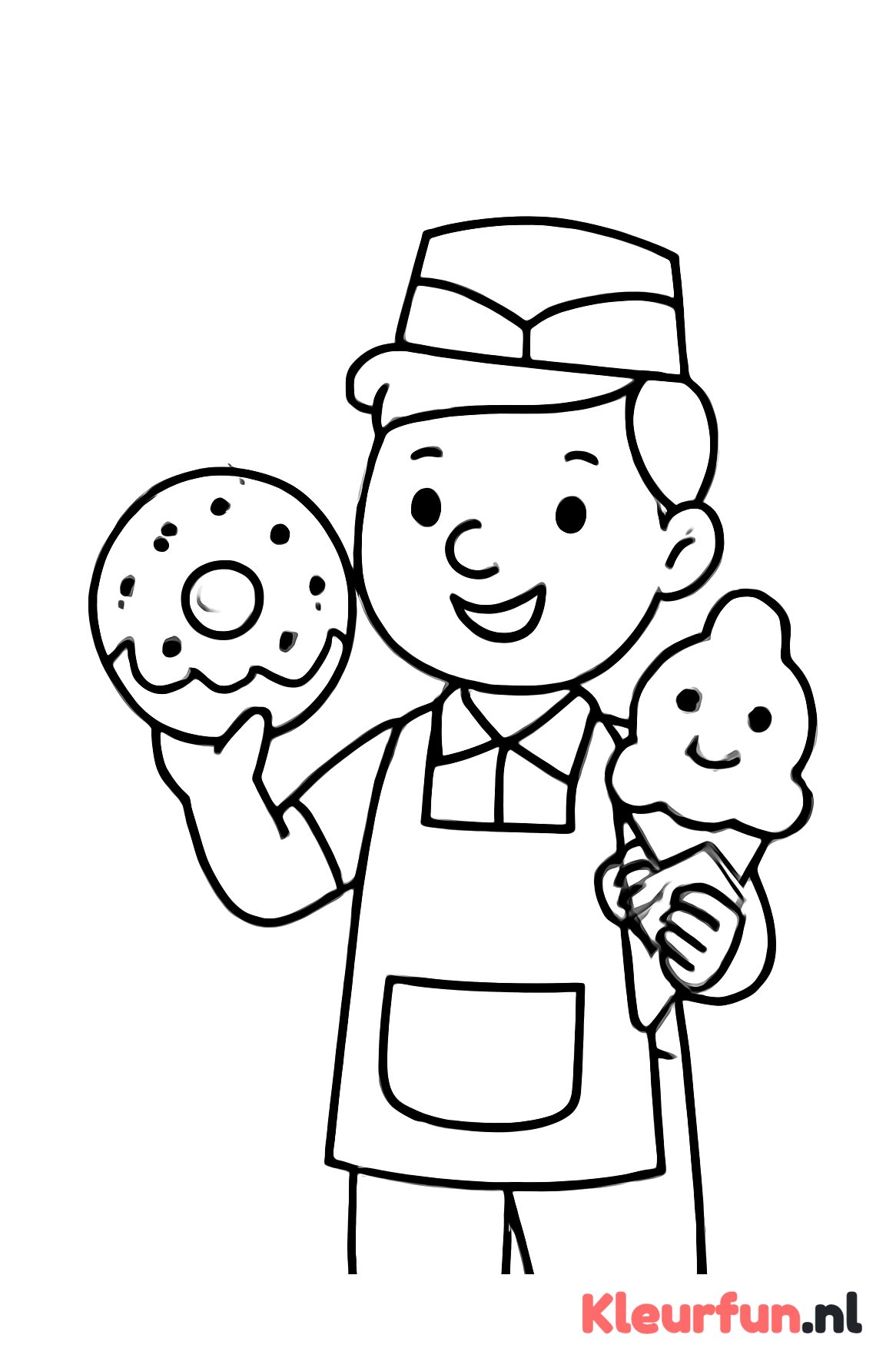 Ijscoman met donut en ijsje